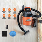 Wet Dry Vacuum Cleaner 1.5 Gallon 2 Peak HP – Portable Shop Vac with Blower Function, Compact for Car Interior, Garage & Home Use