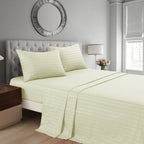 Striped Bed Sheet Set Extra Soft Breathable, Fade-Resistant Deep Pocket Fitted Sheets for Bedroom Guest Room Hotel – All Season 3/4 Piece (Flat Sheet, Fitted Sheet, Pillowcase)