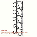 2-Tier Iron Wall-Mounted Bathroom Shelf & Towel Rack with 4 Transparent Hooks, 6-Piece Set – Space-Saving Multi-Functional Wall Storage Organizer, Easy to Install