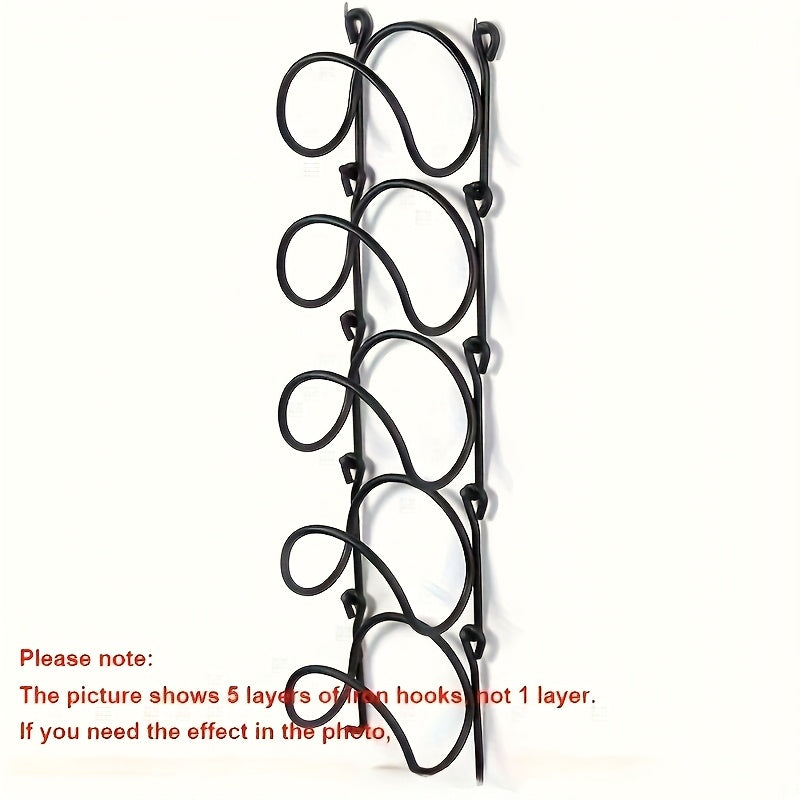 2-Tier Iron Wall-Mounted Bathroom Shelf & Towel Rack with 4 Transparent Hooks, 6-Piece Set – Space-Saving Multi-Functional Wall Storage Organizer, Easy to Install