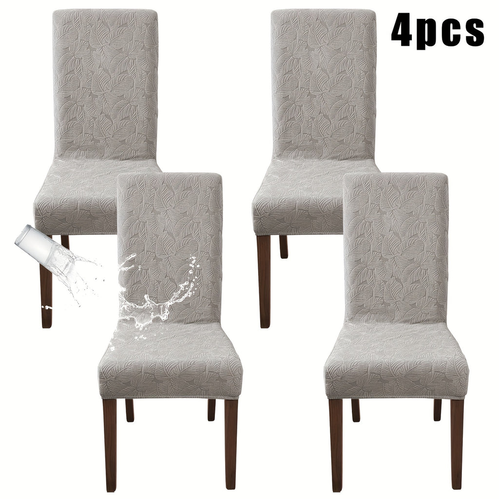 Dining Chair Covers 4/6pcs – Plant Print Stretch Parsons Chair Slipcovers 90% Polyester Elastic Band All-in-One Seat & Back Protector, Vintage Elegant Style for Kitchen Wedding Mother's Day Gift