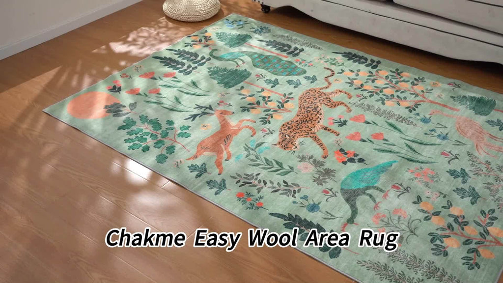 Jungle Animal Area Rug Tiger Print Anti-Slip Soft Floor Mat for Living Room Bedroom Kids Playroom Daycare 5x7 6x9 8x10 9x12