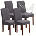 Dining Chair Covers Set of 4 6 Stretch Jacquard Slipcovers - Removable Washable Chair Protectors for Kitchen Parsons Dining Room Chairs