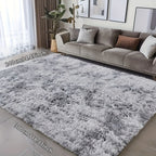 Tie-Dye Plush Fluffy Area Rug for Living Room Bedroom – Soft Non-Slip Indoor Carpet, Water-Absorbent Luxury Shaggy Mat, Modern Home Decor, Multiple Sizes