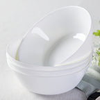Large Opal Glass Soup Bowls Set of 4 – 38oz 7.5 Inch White Ramen Noodle Salad Bowls, Anti-Slip Anti-Scald, Dishwasher, Microwave & Refrigerator Safe
