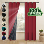 Grommet Blackout Curtains 2 Panels 100% Polyester for Bedroom, Living Room & Dining – Stainless Steel Rings, Black Backing, 8 Colors & 9 Sizes