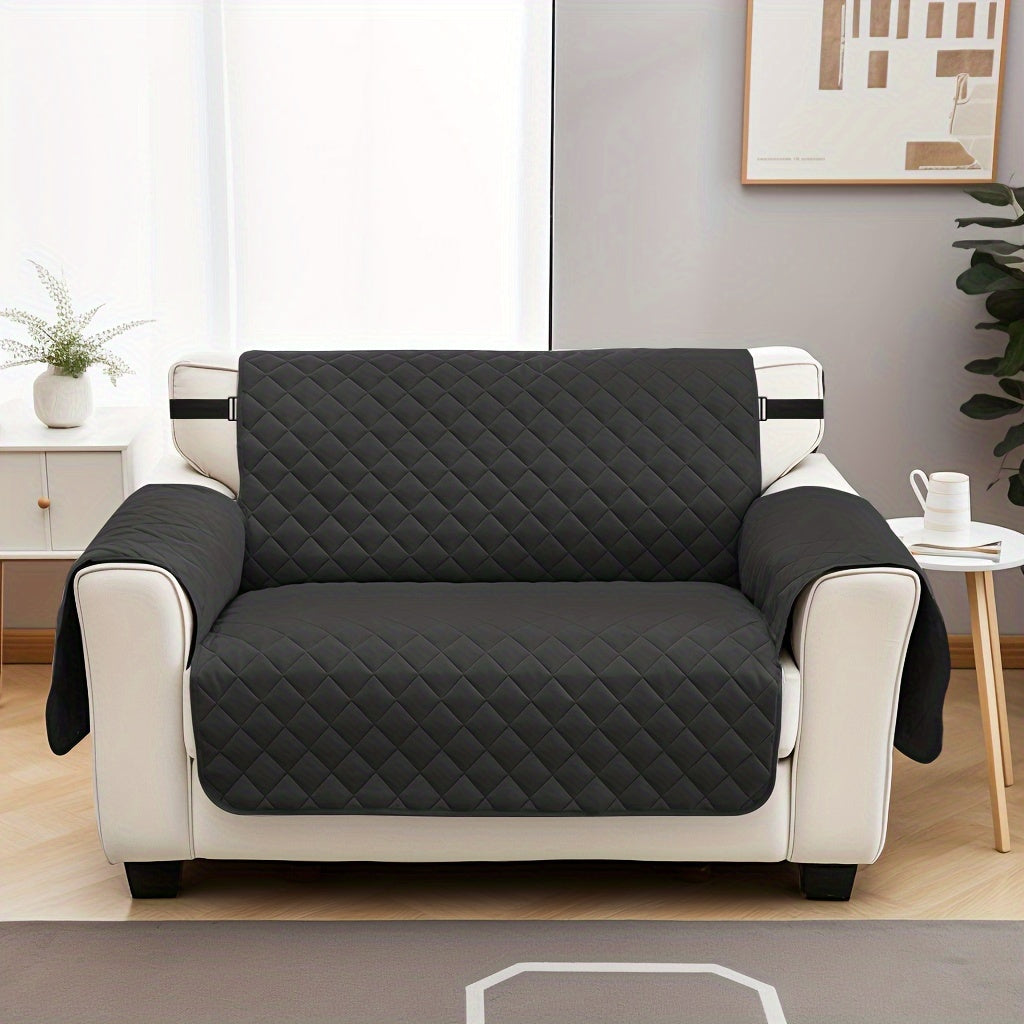 Elastic Strap Sofa Slipcover – Washable Couch Cover for Recliner Armchair Loveseat 1 2 3 4 Seater, Pet Dog Cat Proof Furniture Protector for Living Room