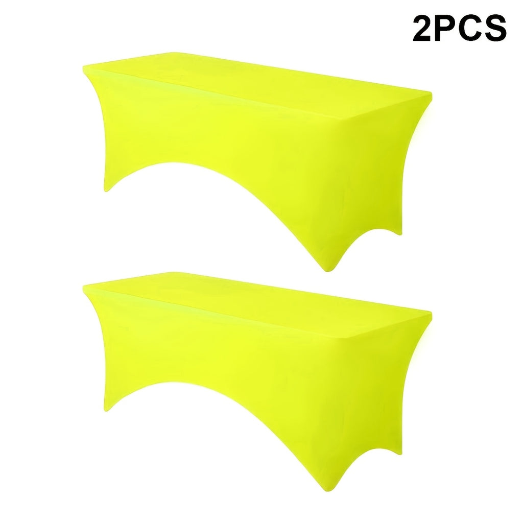 Spandex Fitted 6FT Tablecloth for Rectangular Tables – Wrinkle-Resistant Elastic Table Cover for Parties, Weddings, Trade Shows & Events – 2/4/8/12-Pack in Black, White & Light Yellow
