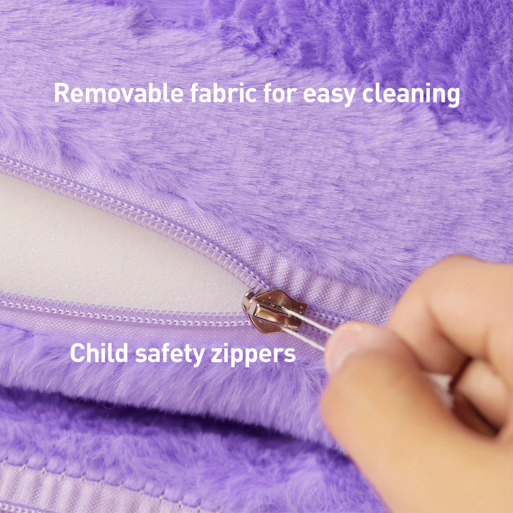 2-in-1 Kids Sofa Pillow Foldable with Soft Plush Memory Foam – Children's Washable Lounger Chair, Cozy Bedroom & Playroom Seat, Cute Birthday & Holiday Gift for Boys and Girls