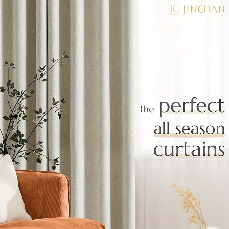 Blackout Curtains 4 Panel Set Grommet Textured for Bedroom & Living Room – 100% Room Darkening Thermal Insulated Luxury Drapes, 11 Colors & 5 Lengths