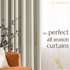 Blackout Curtains 4 Panel Set Grommet Textured for Bedroom & Living Room – 100% Room Darkening Thermal Insulated Luxury Drapes, 11 Colors & 5 Lengths