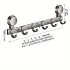 No Drill Adhesive Door Hooks 5 Hooks Strong Load Bearing Wall Hook for Door Back Bathroom Entrance Clothes Hanger Organizer Apartment Renter Friendly