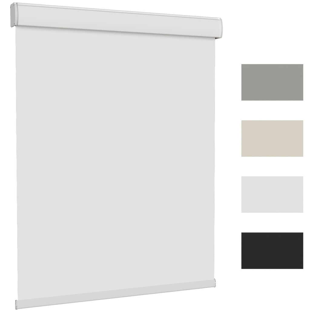 Cordless Blackout Roller Blinds Easy Install Privacy Window Shades | Room Darkening Roll Blinds for Home Office Living Room, Black White Grey Beige, 18 Width Options