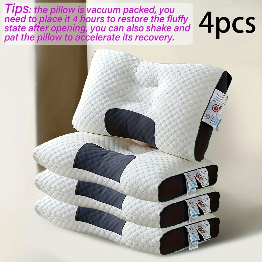 Adjustable Ergonomic Bed Pillows 2-Pack or 4-Pack - Soft Neck Support, Removable Washable Pillow Core, No-Collapse Deep Sleep Pillow Set for Couples Home Bedroom