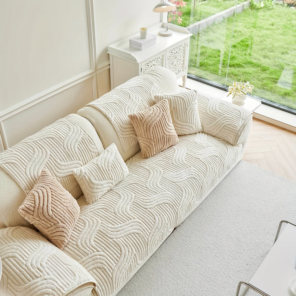 Plush Non-Slip Sofa Cushion Cover Luxury Modern Pet-Proof Breathable Seat Pad Slipcover for Couch Living Room Bedroom Office – Soft Velvet Sofa Seat Cushion Protector Home Decor