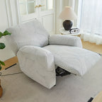 Stretch Jacquard Recliner Cover Large Leaf Pattern Armchair Slipcover Furniture Protector for Living Room Bedroom Office Single Seat Sofa Chair Cover Green Gray Blue