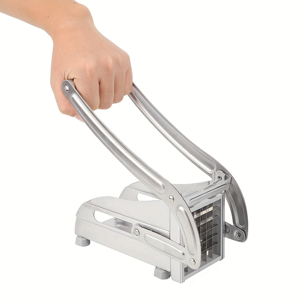 Stainless Steel French Fry Cutter & Vegetable Chopper - Heavy Duty Potato Slicer, Onion Chopper and Food Cutter for Carrots, Cucumbers and More - Essential Kitchen Gadget