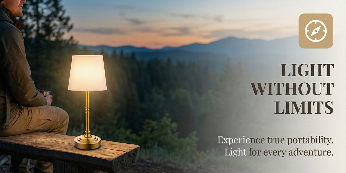 Cordless Rechargeable Table Lamp – Battery Powered Stepless Dimmable Touch Lamp for Bedroom, Dining Room, Kitchen & Office Decor