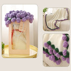 Rose Bouquet Blanket – 31.5inch 52-Flower Soft Throw with Gift Bag, 4 Colors, Romantic Gift for Valentine's Day Birthday Wedding
