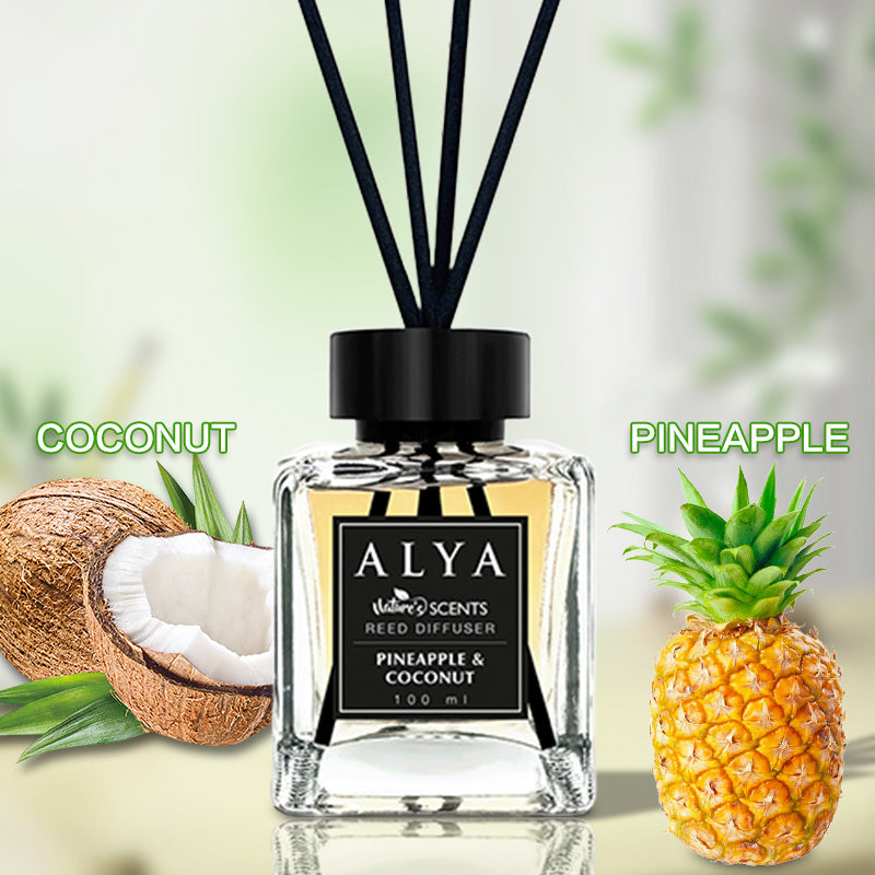 Reed Diffuser Set 3.3oz – Long-Lasting Essential Oil Home Fragrance with 4 Incense Sticks, Glass Bottle Scent Diffuser for Bathroom, Bedroom & Living Room Decor