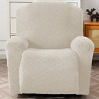 Stretch Recliner Chair Covers 4-Piece Set Non-Slip Elastic Bottom Slipcovers for Reclining Chair – 92% Polyester Polar Fleece Furniture Protector for Living Room Pet Scratch Stain Protection