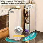 Narrow Tall Bathroom Storage Cabinet 7 Inch Slim Freestanding Rack with Clear Drawers 3 Tier Space-Saving Organizer for Small Spaces
