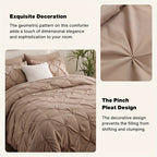 5/7pcs Pintuck Bed In A Bag Comforter Sets, Pinch Pleat Complete Bedding Sets with Comforter, Sheets & Pillowcases, Queen/King Size, All Season