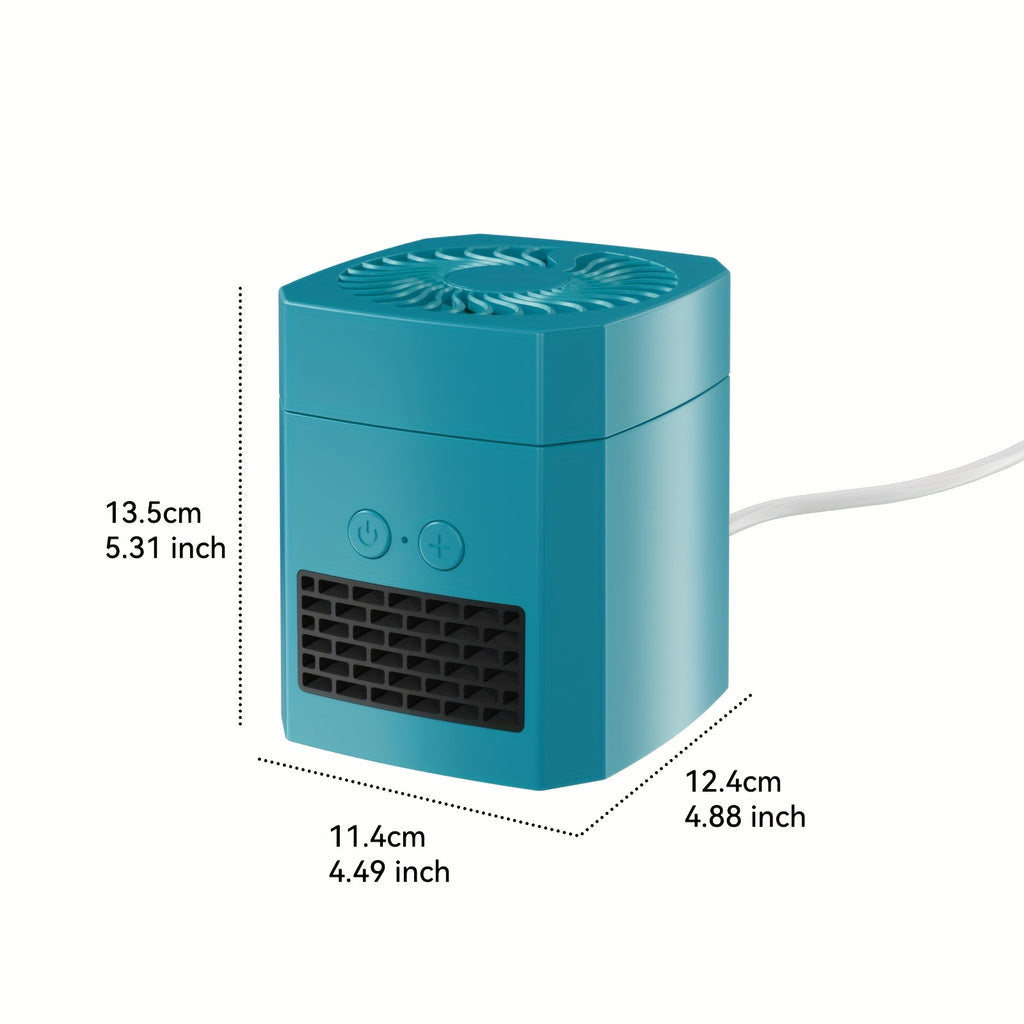 Portable Space Heater Fan Combo 2-in-1, 400W Mini Electric Heater with 3 Speed Settings, Silent Operation – Desktop Heater & Fan for Home, Office & Bedroom