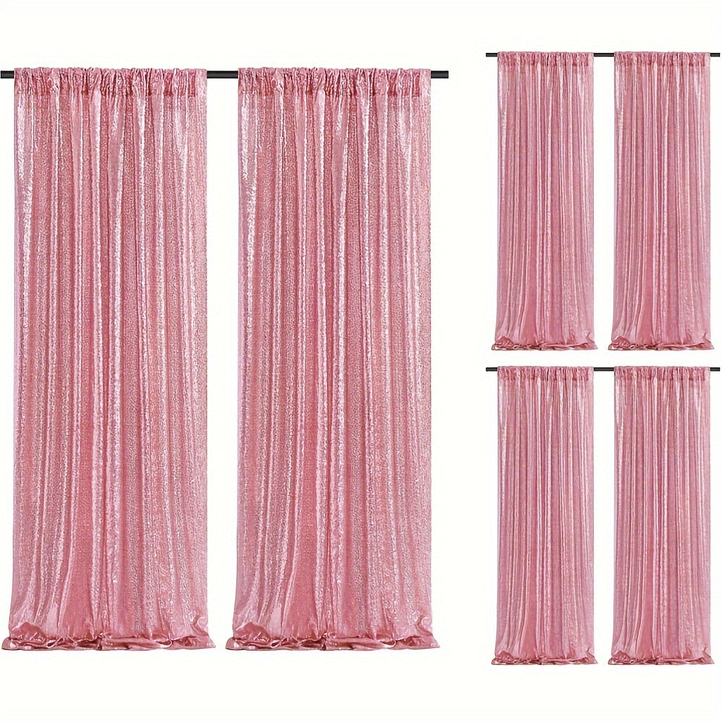 Sequin Curtains Backdrop 4 & 6 Panels 2x8FT - Shimmer Glitter Party Backdrop Curtain for Wedding Birthday Bachelorette Photo Booth, 25 Colors Reusable Event Decoration