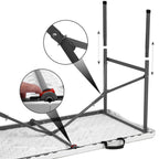 Folding Table 4 ft or 6 ft Plastic Portable with Carrying Handle and Locking Legs – Lightweight Fold-in-Half Table for Picnic, Camping, Party, Dining, Office & Outdoor Use | White