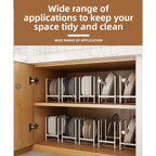Stainless Steel Dish Rack Plate Organizer Set of 4 | Cabinet Countertop Dish Drainer Space Saving Kitchen Storage for Plates Bowls
