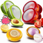 Silicone Fruit & Vegetable Fresh Keeper Set - Reusable Produce Saver Containers for Avocado, Onion, Tomato, Lemon, Garlic & Potato, Fridge Storage, 6 or 8 Piece Set