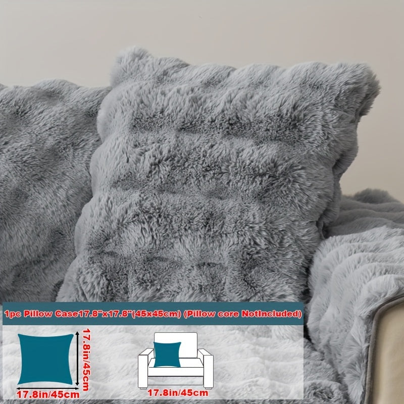 Faux Rabbit Fur Plush Sofa Cover Thick Milkskin Split Slipcover Cozy Winter Warmth Pet Friendly Machine Washable 1 2 3 4 Seater Living Room Bedroom Office