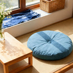 Round Seat Cushion 40x40cm 15cm Thick Firm Futon Meditation Mat Removable Linen Cover Chair Pad for Office Dining Chair Home Decor All Seasons Christmas