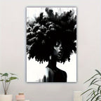 Framed Black & White Abstract Lady Canvas Wall Art Large Farmhouse Orange Halloween Decor – Decorative Painting for Living Room Bedroom, Unique Room Decor Gift, All Saints' Day