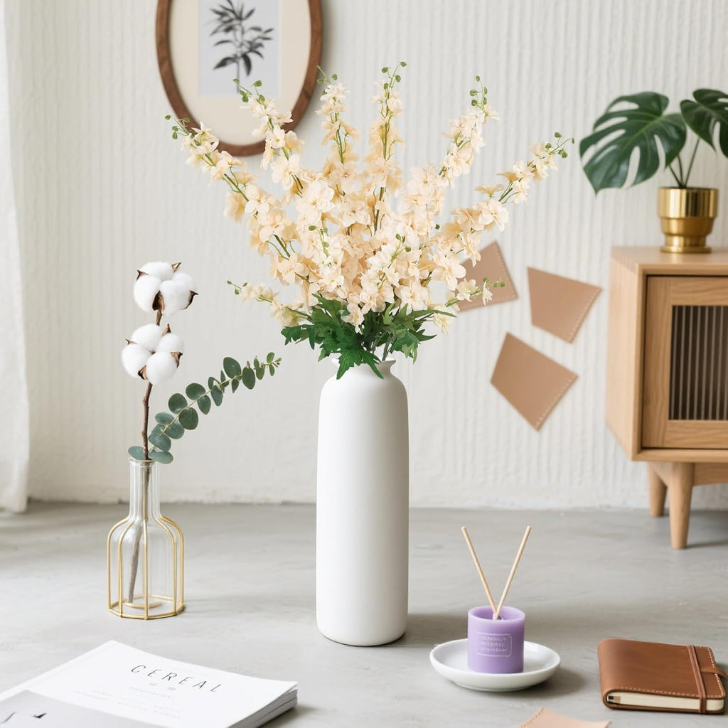 Artificial Delphinium Flowers 6pcs 33.5 Inch Long Stem Faux Snapdragon for Vase, Wedding, Home & Party Decor