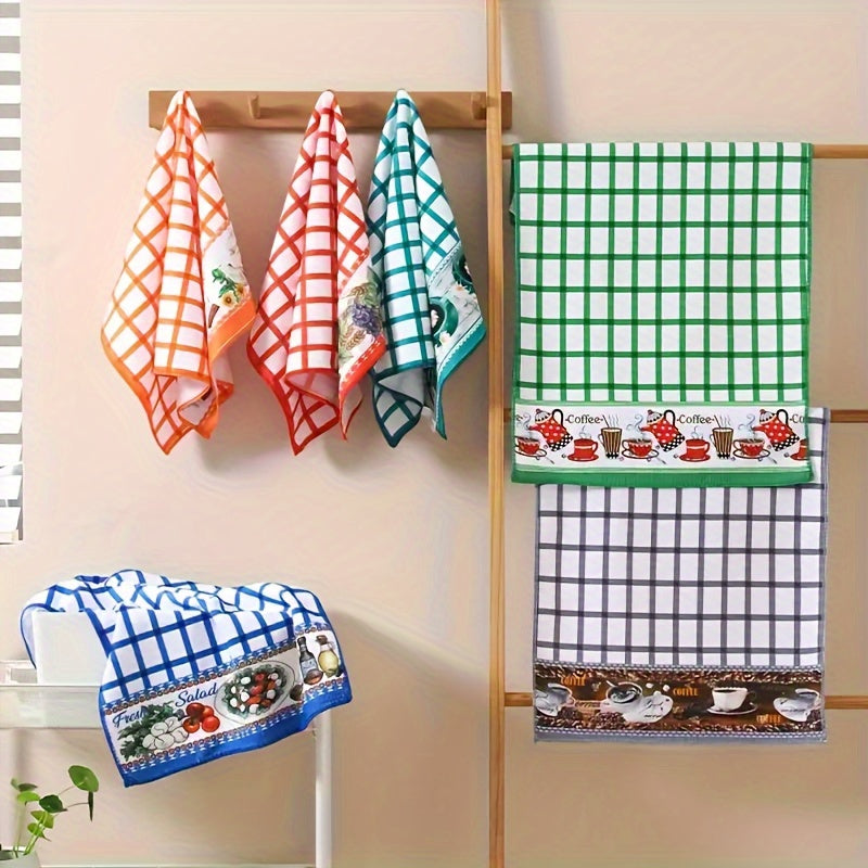 Kitchen Towels Set of 6 Colorful Printed Dishcloths Soft Absorbent Holiday Tea Towels Hand Towels Decorative Kitchen Decor Cleaning Supplies
