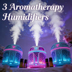 Mini Diffuser Set 3pcs Aromatherapy Humidifier Odor Eliminator Cool Mist for Car Bedroom Dorm No Filter Low Voltage Gift for Women