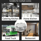 Stainless Steel Steamer Rack Set 3 Piece Multi-Layer Round Insert with Can Holder Fits Standard Pots for Home Kitchen Steam Cooking