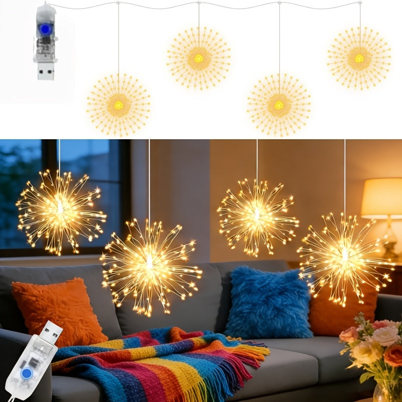 Cherry Blossom LED Chandelier Rattan Light, 96/144 LED USB Powered with 8 Modes – Hanging Flower String Light for Indoor Outdoor Holiday Party, Halloween, Christmas, Valentine’s Day & Seasonal Decor