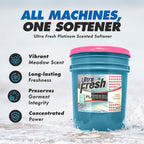 Ultra Fresh 6X Concentrated Liquid Laundry Detergent 5 Gallon with Pump, Up to 640 Loads HE Compatible All Machine Types, No Phosphates No Bleach, 4 Scent Options