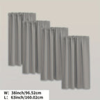 Blackout Curtains Rod Pocket 4 Panels - Thermal Insulated Room Darkening Noise Reducing Matte Drapes for Bedroom Living Room Office, 9 Colors 11 Sizes