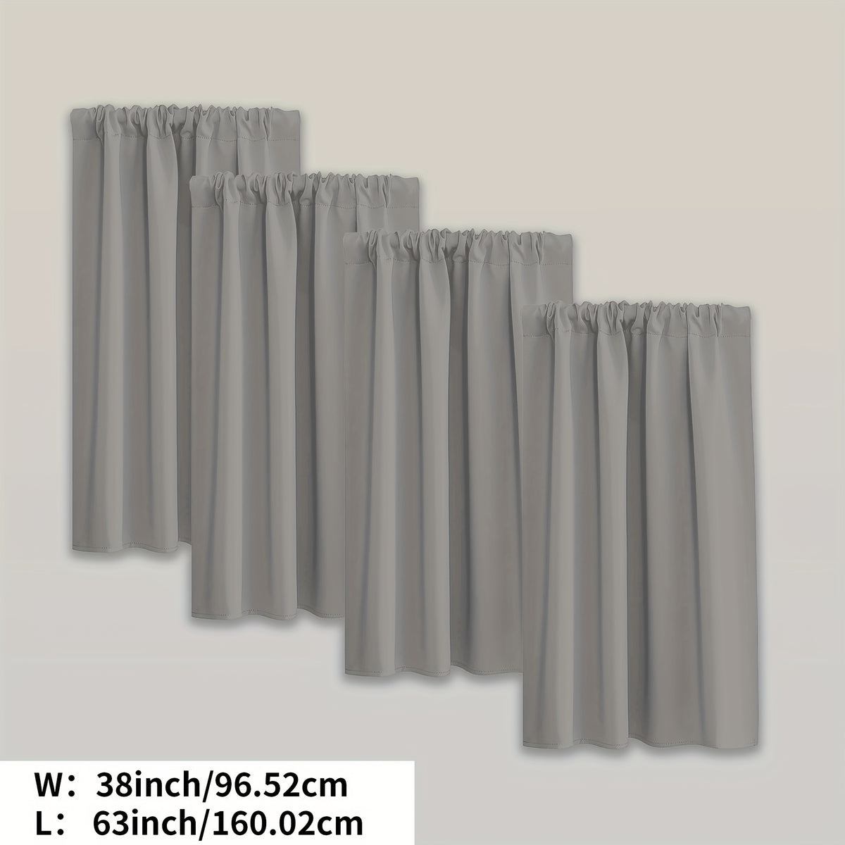 Blackout Curtains Rod Pocket 4 Panels - Thermal Insulated Room Darkening Noise Reducing Matte Drapes for Bedroom Living Room Office, 9 Colors 11 Sizes