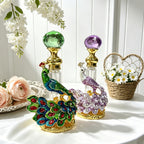 Peacock Perfume Bottle Refillable Vintage Cubic 0.14oz | Portable Decorative Essential Oil Dispenser Bottle for Travel, Holiday, Vanity Decor, Gift for Girls, Empty Bottle Only