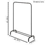 Heavy Duty Portable Clothes Rack with Bottom Metal Shelf – Large Capacity Coat & Shirt Organizer, Easy Assembly, 39.5" x 61.3", Black White Grey Gold
