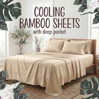 Bamboo Fiber 4-Piece Bedding Set Hypoallergenic Temperature Regulating Deep Pocket - Wrinkle Free All Season Bed Set Twin Full Queen King 12 Colors
