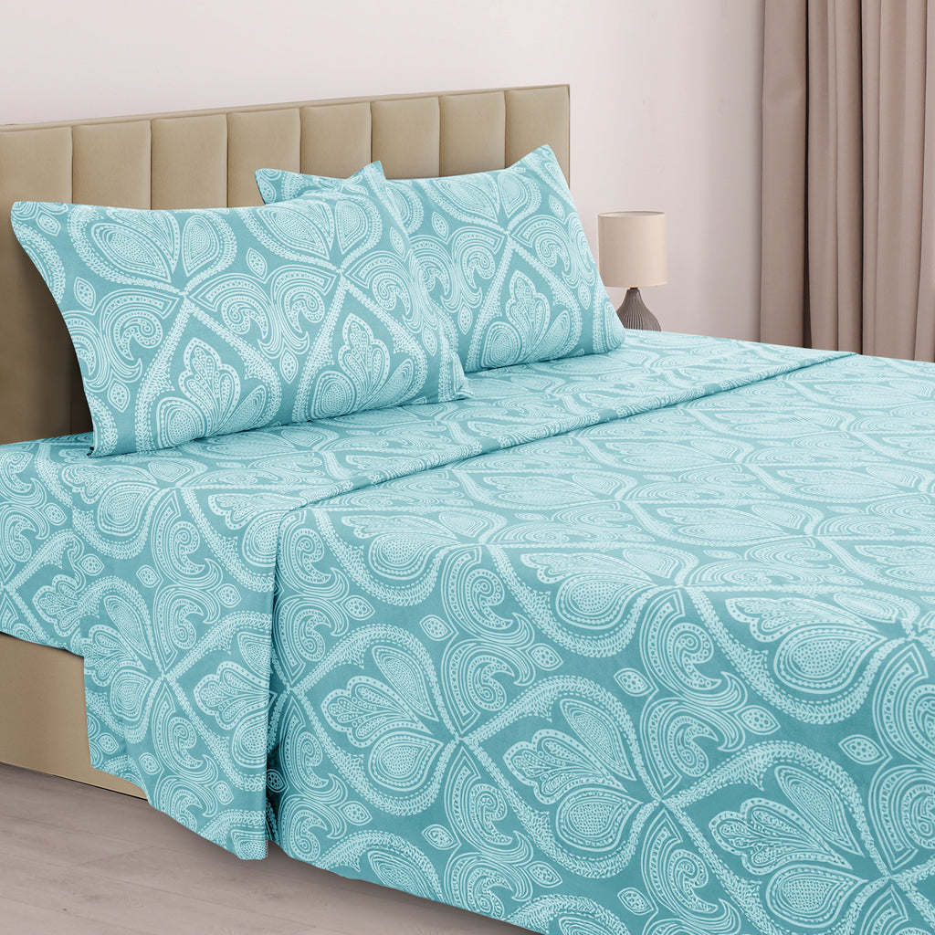 Paisley Bed Sheet Sets Queen King Twin Full Cal King – Soft Brushed Microfiber Deep Pocket Fitted Sheet & Pillowcases, Wrinkle Free