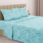 Paisley Bed Sheet Sets Queen King Twin Full Cal King – Soft Brushed Microfiber Deep Pocket Fitted Sheet & Pillowcases, Wrinkle Free