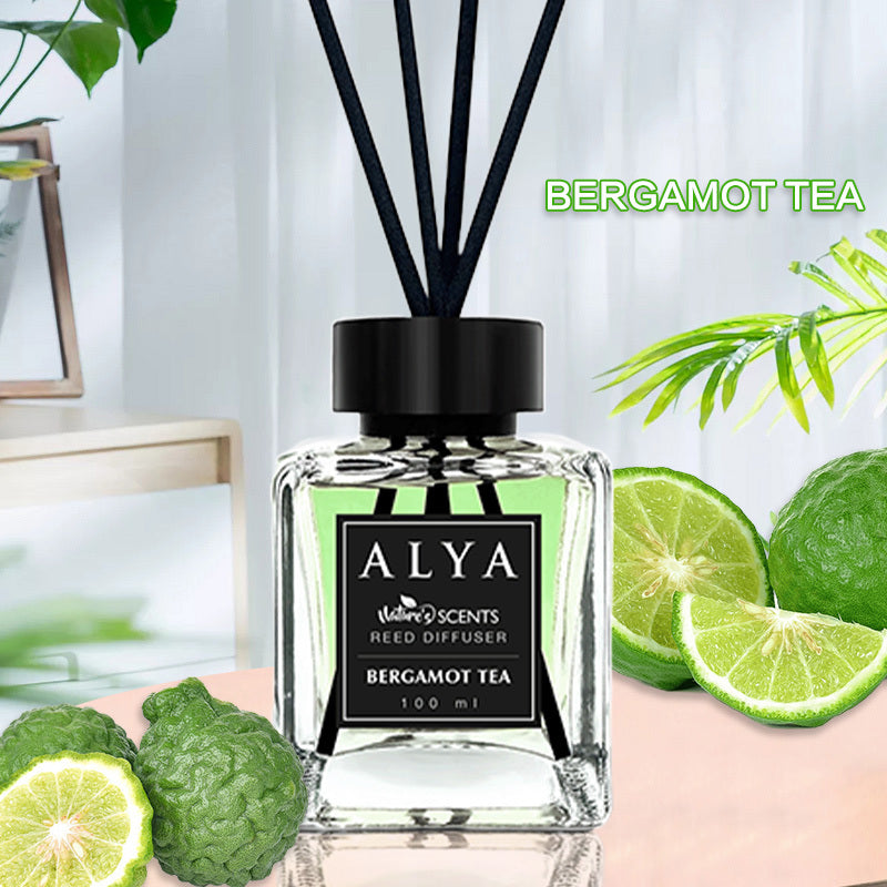Reed Diffuser Set 3.3oz Essential Oil Air Freshener – Long-Lasting Scent with 4 Reed Sticks & Glass Bottle for Bathroom Bedroom Living Room, Holiday Home Decor Gift