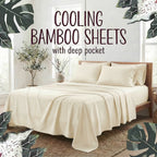 Bamboo Fiber 4-Piece Bedding Set Hypoallergenic Temperature Regulating Deep Pocket - Wrinkle Free All Season Bed Set Twin Full Queen King 12 Colors